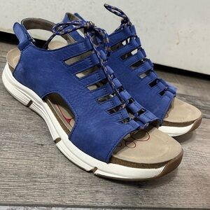 Womens Bionica Ormond Blue Nubuck Sandal Lace Up Slingback Sandals Size 11M